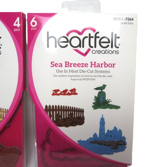 Heartfelt Creations Sea Breeze Harbor Craft Dies & Cling Stamps Ocean Lighthouse - Picture 3 of 5